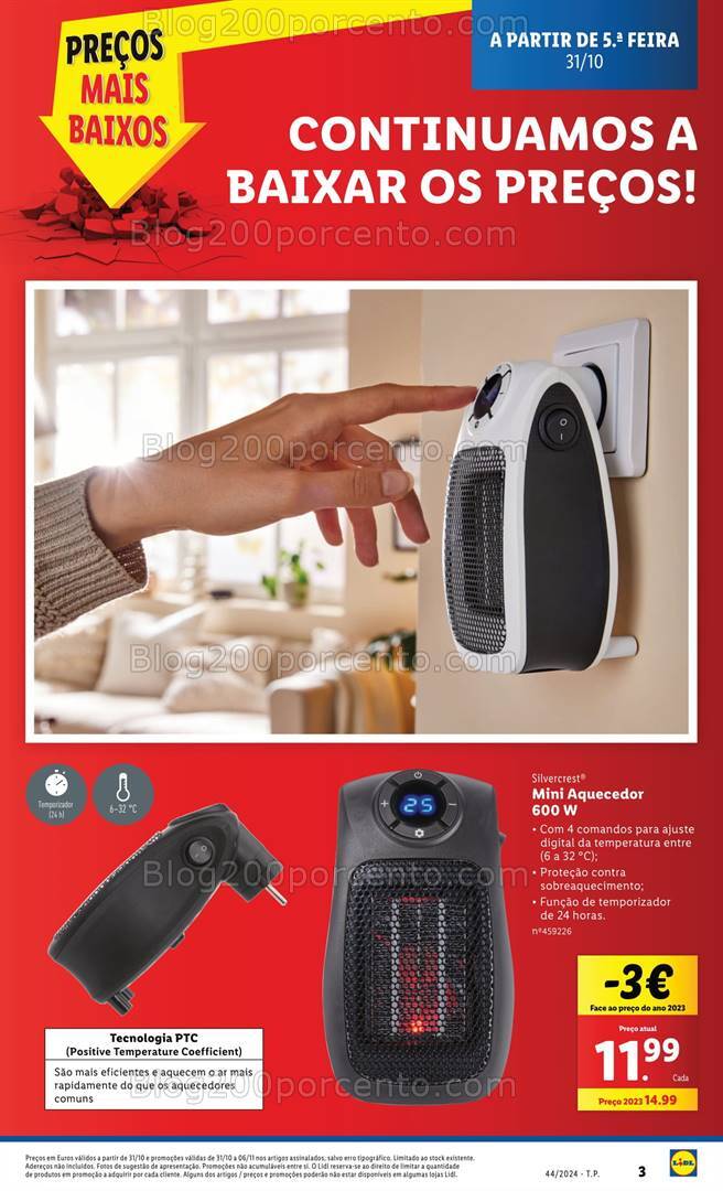 Antevisão Folheto LIDL Especial Aquecimento Promoções de 31 outubro a 6 novembro