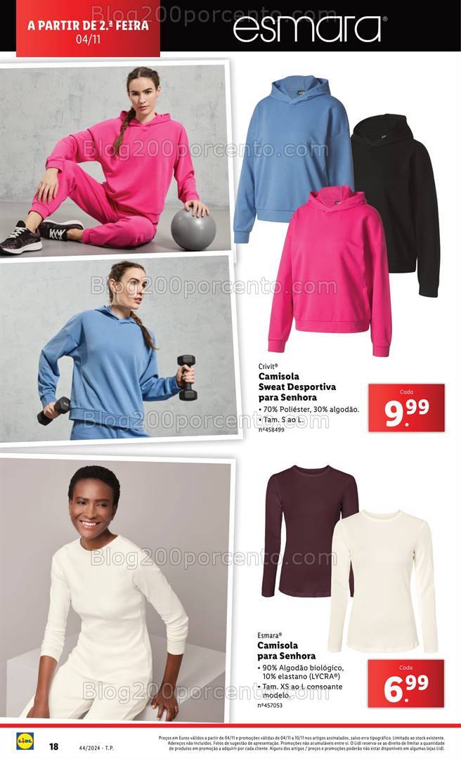 Antevisão Folheto LIDL Esmara Promoções de 31 outubro a 6 novembro