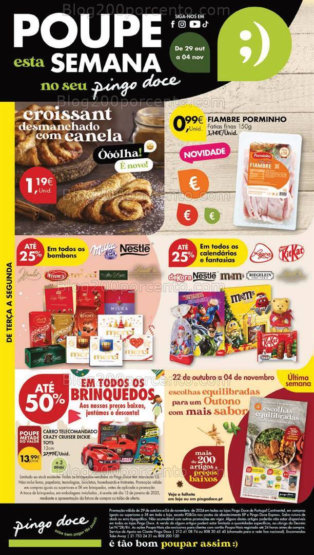Antevisão Folheto PINGO DOCE Lojas Grandes Promoções de 29 outubro a 4 novembro