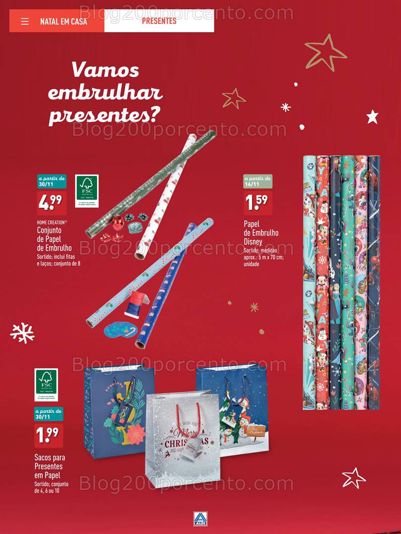 Antevisão Folheto ALDI Catálogo de Natal Promoções até 31 dezembro