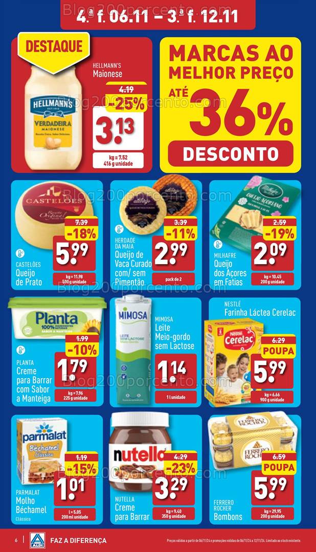 Antevisão Folheto ALDI Promoções de 6 a 11 novembro