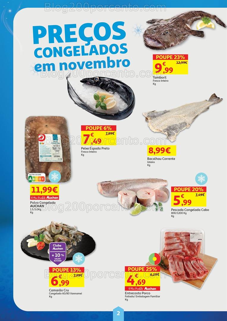 Antevisão Folheto AUCHAN Preços Congelados Promoções de 1 a 30 novembro