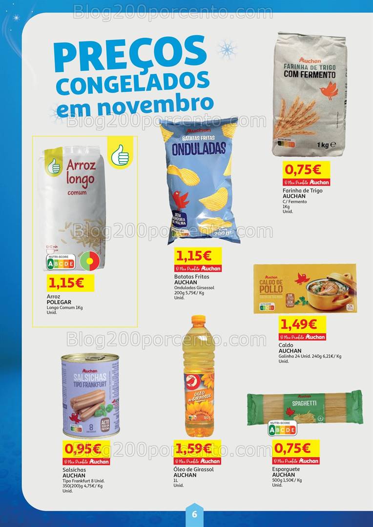 Antevisão Folheto AUCHAN Preços Congelados Promoções de 1 a 30 novembro