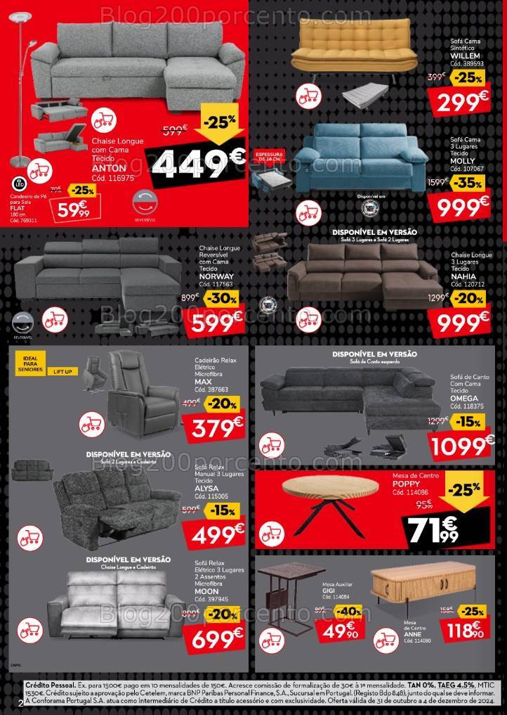 Antevisão Folheto CONFORAMA Black Friday Promoções de 31 outubro a 4 dezembro