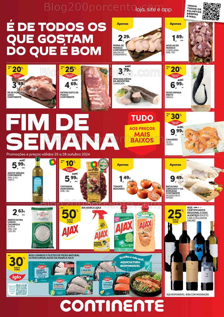 Antevisão Folheto CONTINENTE Promoções Fim de Semana - 25 a 28 outubro