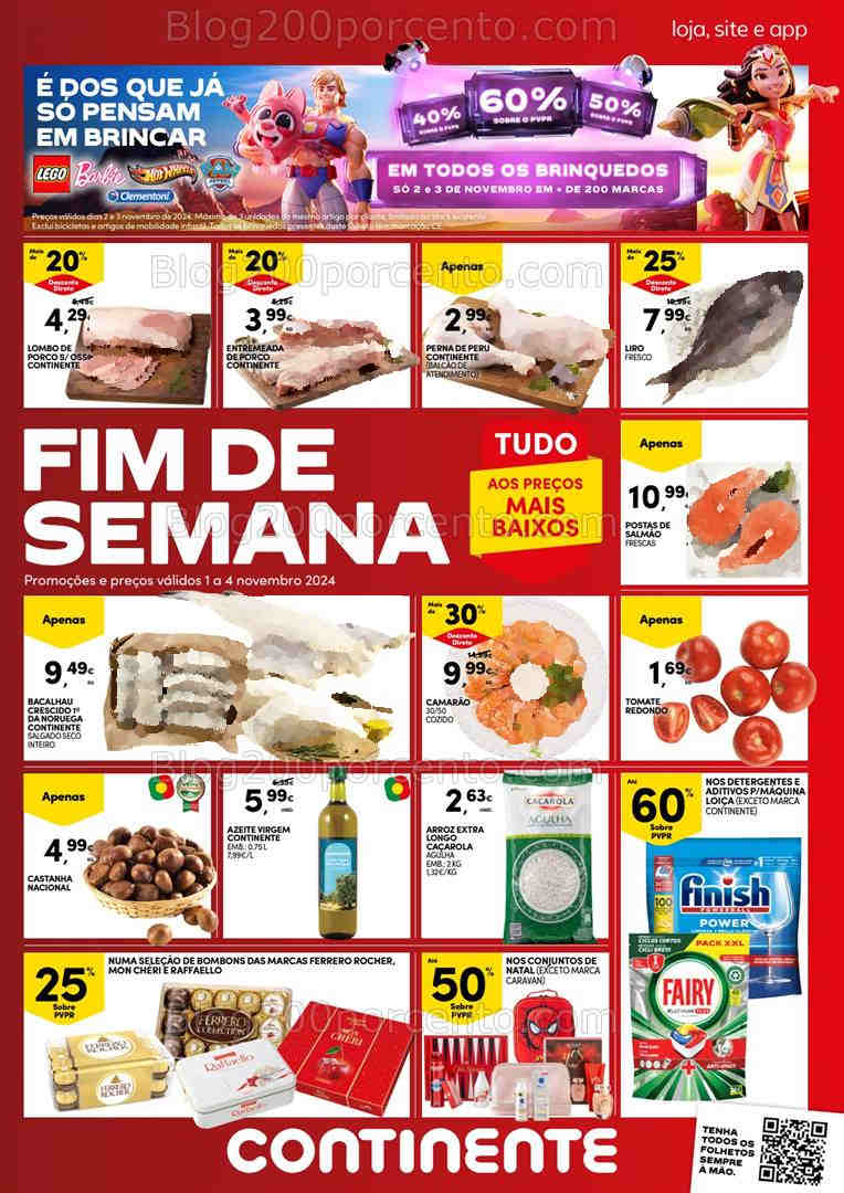 Antevisão Folheto CONTINENTE Promoções Fim de Semana - 1 a 4 novembro