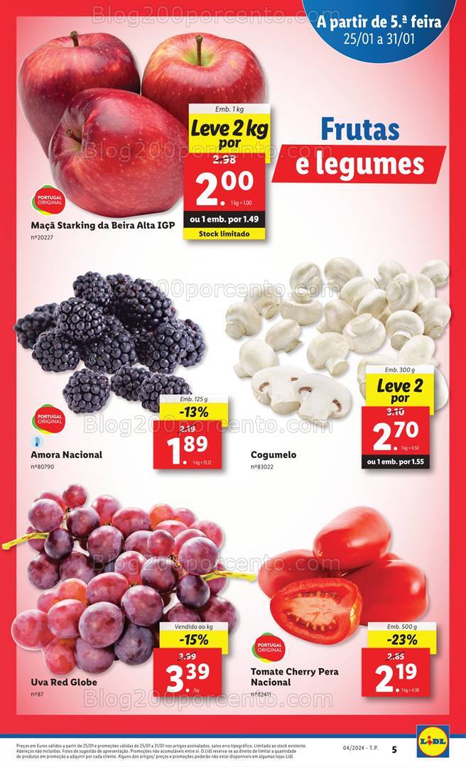 Antevisão Folheto LIDL Promoções de 25 a 31 janeiro