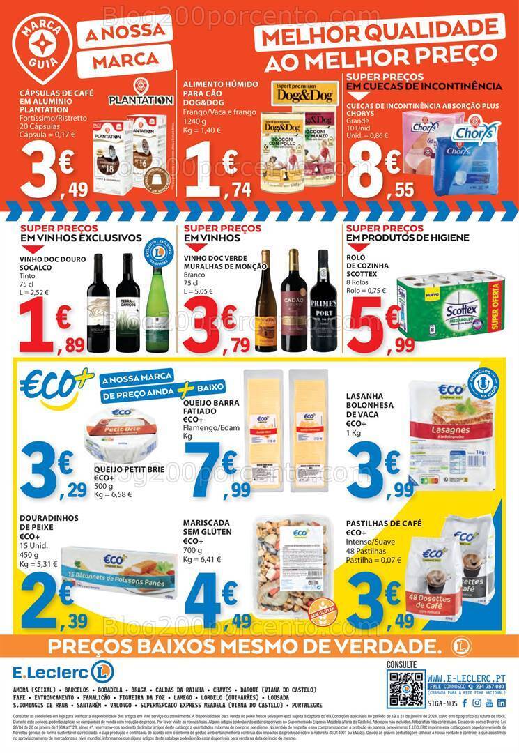 Antevisão Folheto E-LECLERC Promoções Fim de Semana - 19 a 21 janeiro