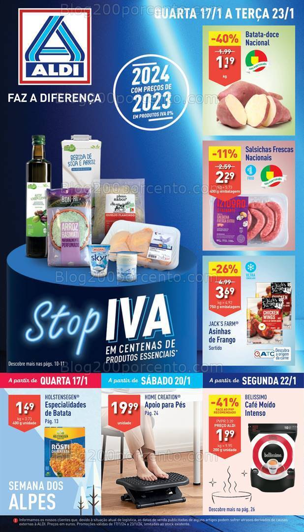 Antevisão Folheto ALDI Promoções de 17 a 23 janeiro