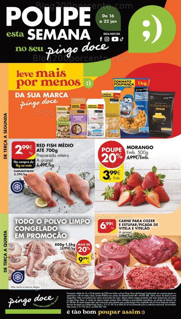 Antevisão Folheto PINGO DOCE Lojas Grandes Promoções de 16 a 22 janeiro