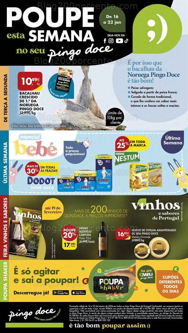 Antevisão Folheto PINGO DOCE Madeira Promoções de 16 a 22 janeiro