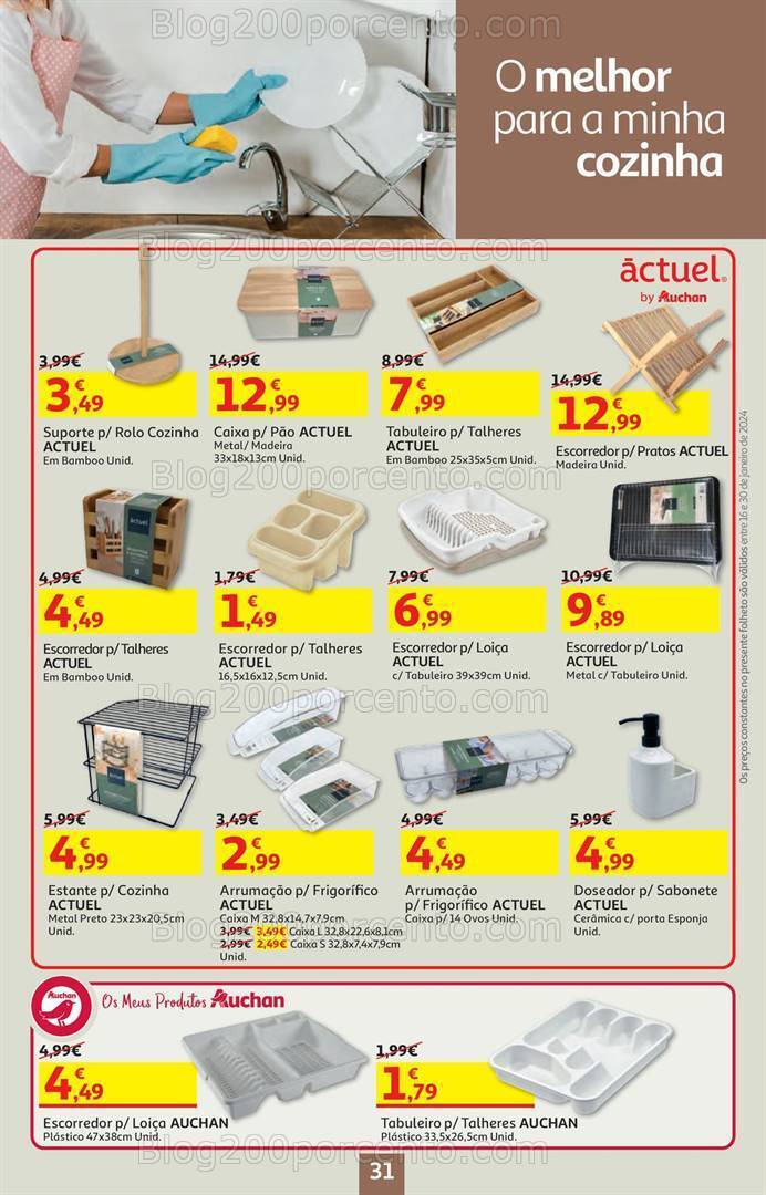 Antevisão Folheto AUCHAN Bazar Promoções de 16 a 30 janeiro