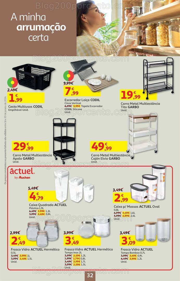 Antevisão Folheto AUCHAN Bazar Promoções de 16 a 30 janeiro