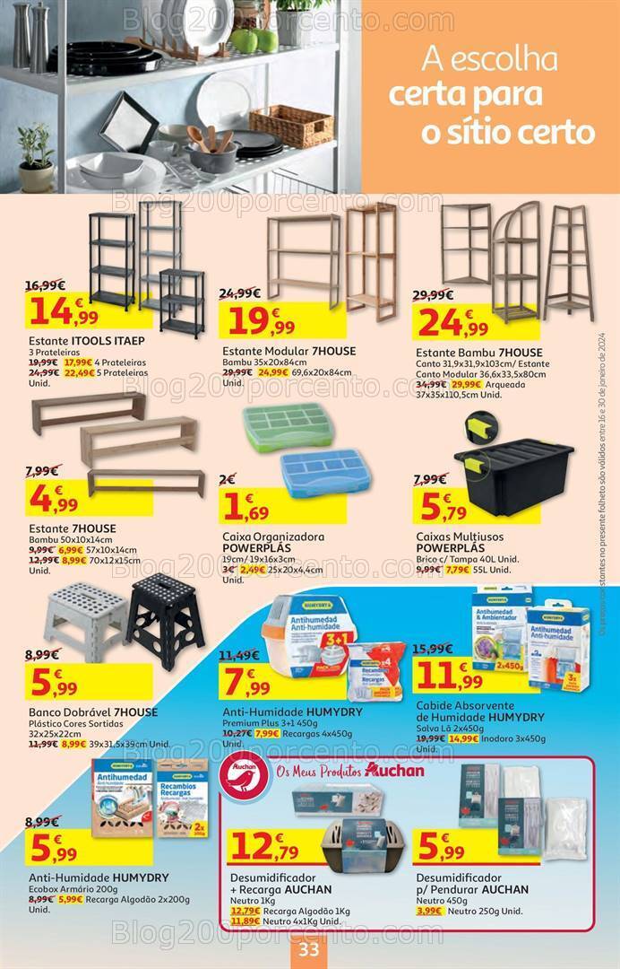 Antevisão Folheto AUCHAN Bazar Promoções de 16 a 30 janeiro