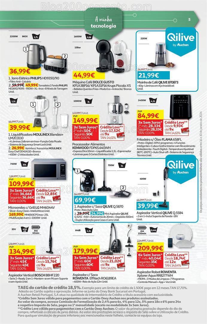 Antevisão Folheto AUCHAN Tecnologia Promoções de 16 a 30 janeiro