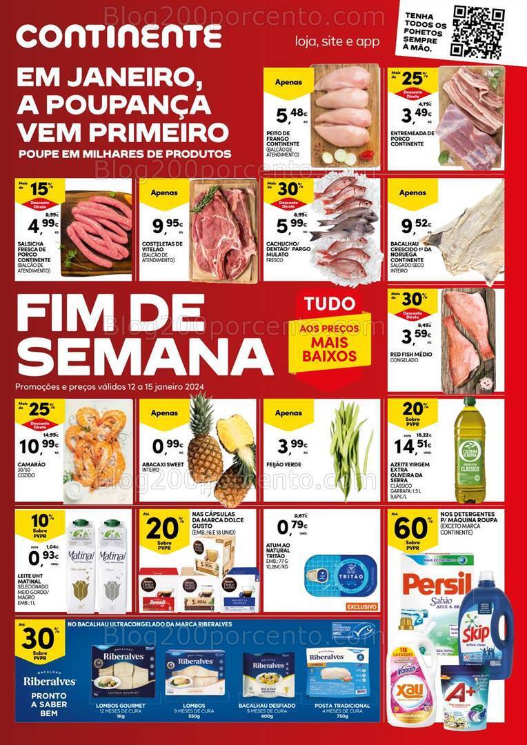 Antevisão Folheto CONTINENTE Promoções Fim de Semana - 12 a 15 janeiro