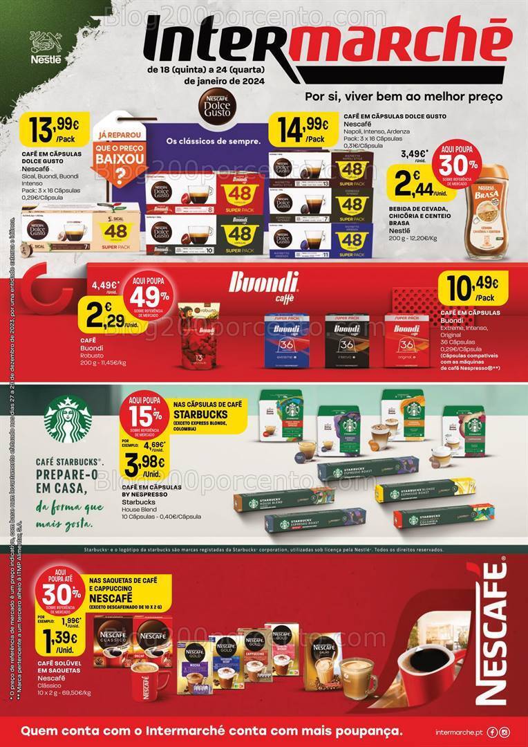 Antevisão Folheto INTERMARCHÉ Especial Bebidas Quentes Promoções de 18 a 24 janeiro