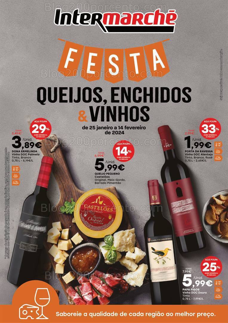 Antevisão Folheto INTERMARCHÉ Feira Queijos Enchidos e Vinhos - 25 janeiro a 14 fevereiro