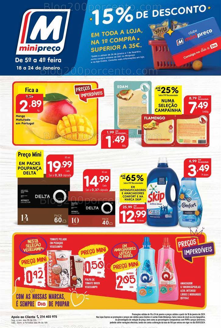 Antevisão Folheto MINIPREÇO Promoções de 18 a 24 janeiro