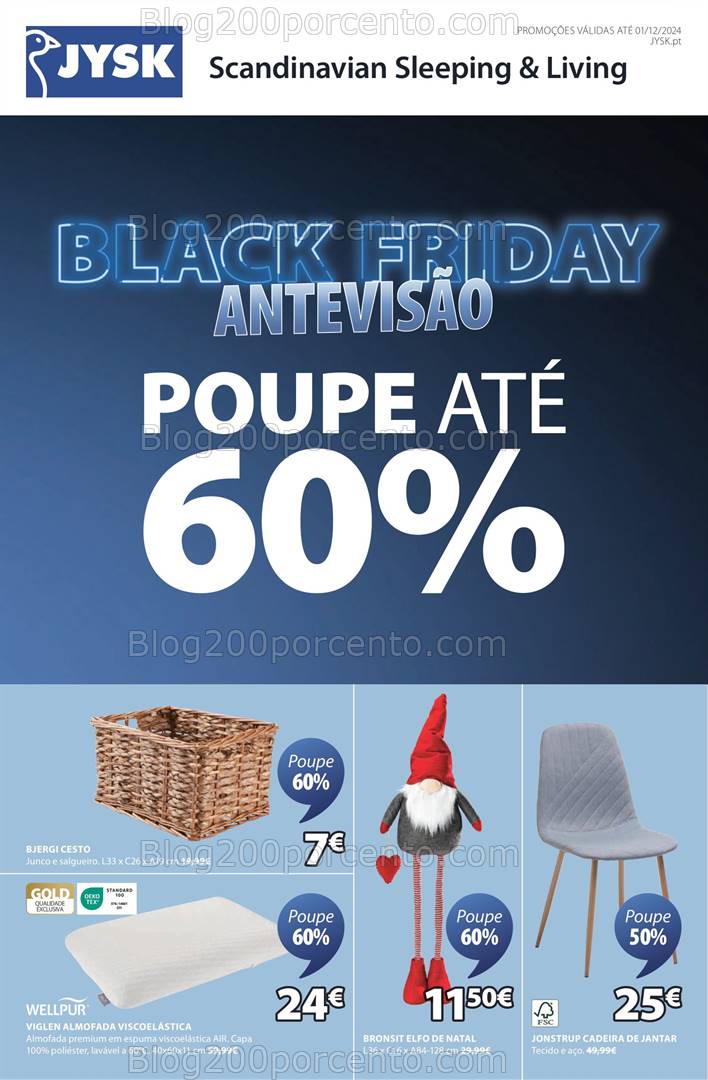 Antevisão Folheto JYSK Black Friday Promoções de 14 novembro a 2 dezembro