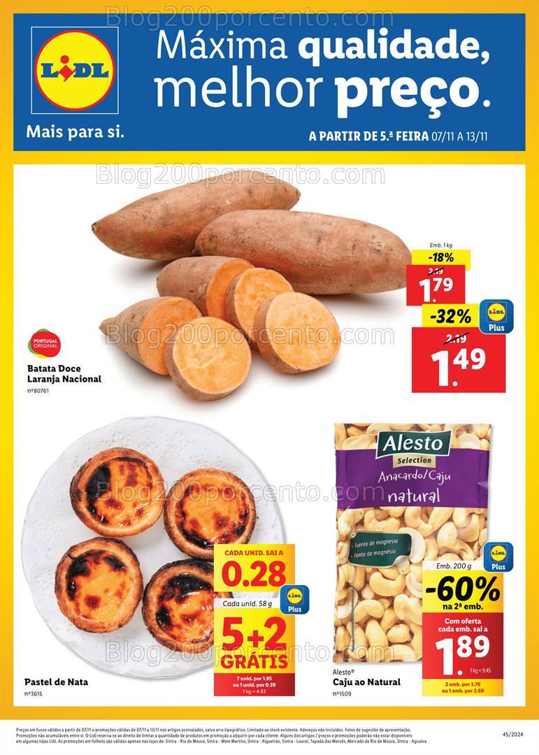 Antevisão Folheto LIDL Extra Sintra Promoções de 7 a 13 novembro