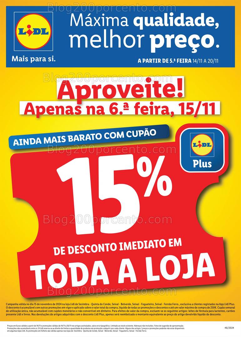 Antevisão Folheto LIDL Extra Seixal Promoções de 14 a 20 novembro