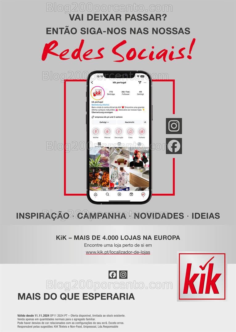 Antevisão Folheto KIK Natal Promoções de 11 a 17 novembro