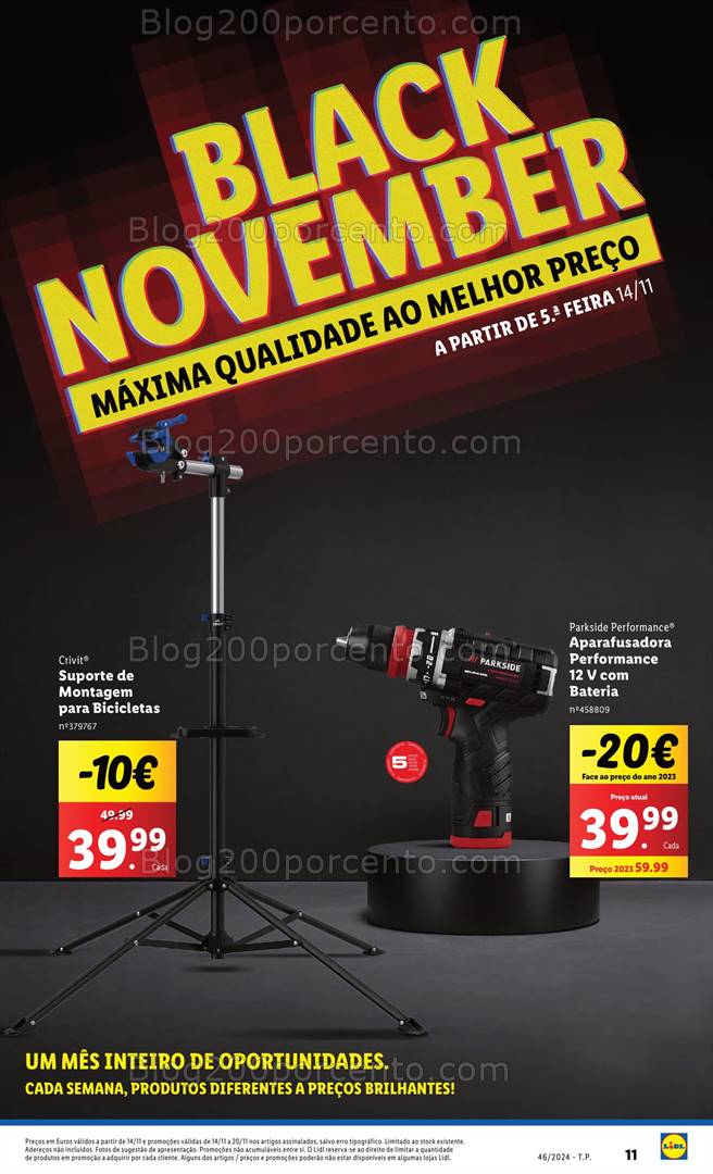 Antevisão Folheto LIDL Parkside Promoções de 18 novembro