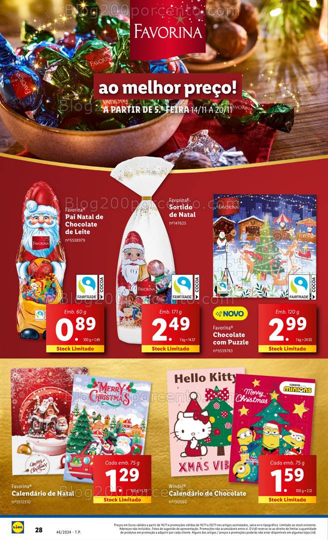 Antevisão Folheto LIDL Natal Promoções de 14 a 20 novembro