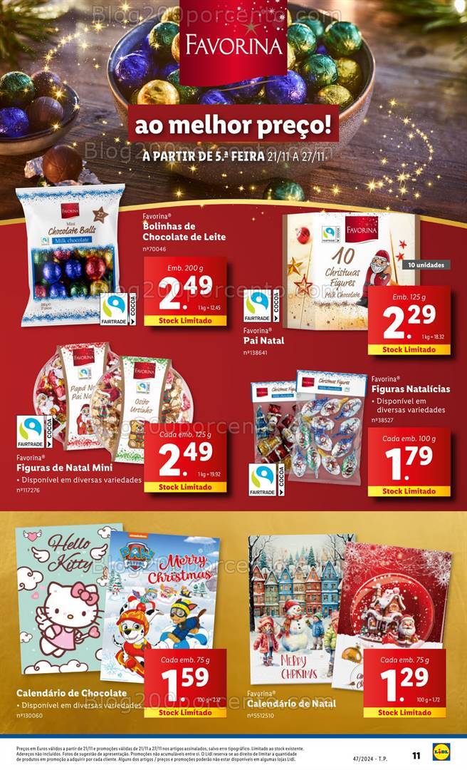 Antevisão Folheto LIDL Natal Promoções de 21 a 27 novembro