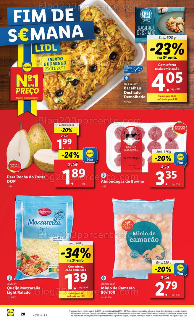 Antevisão Folheto LIDL Promoções Fim de Semana - 23 e 24 novembro