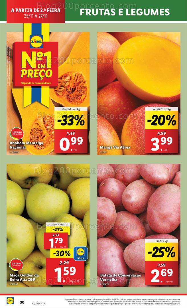 Antevisão Folheto LIDL Supermercado Promoções de 25 a 27 novembro