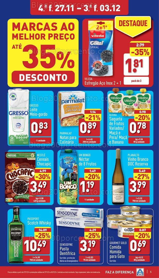 Antevisão Folheto ALDI Promoções 27 novembro a 3 dezembro