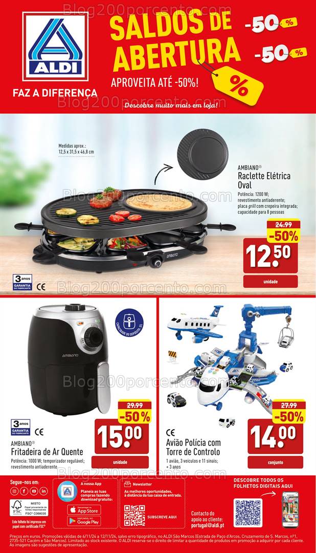 Antevisão Folheto ALDI Saldos de Abertura + Promoções de 6 a 12 novembro