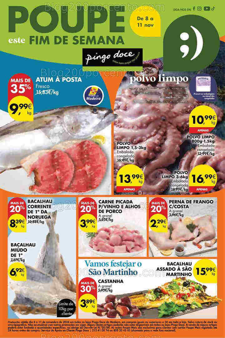 Antevisão Folheto PINGO DOCE Madeira Promoções Fim de Semana - 8 a 11 novembro