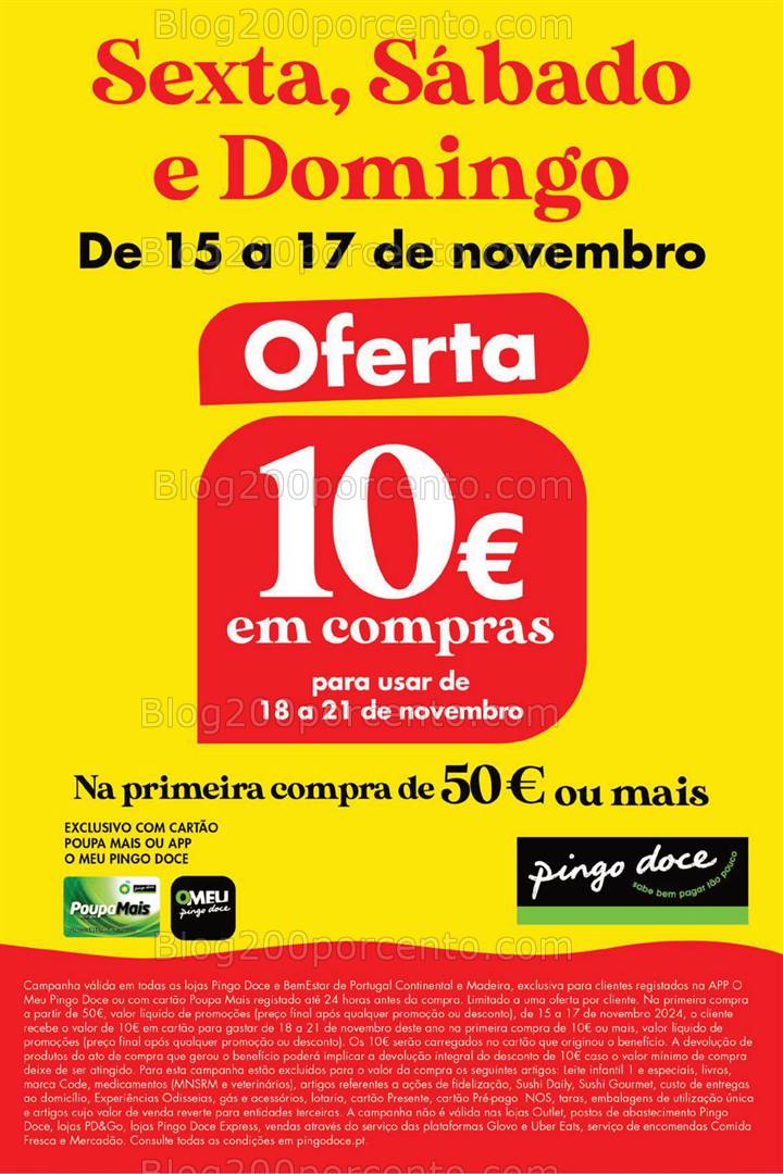 Antevisão Folheto PINGO DOCE Promoções Fim de Semana - 15 a 17 novembro