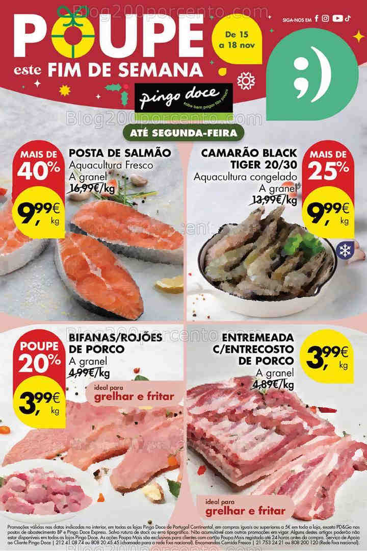 Antevisão Folheto PINGO DOCE Promoções Fim de Semana - 15 a 18 novembro