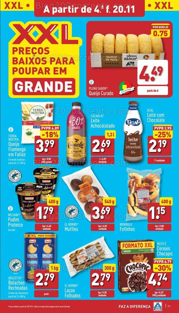 Antevisão Folheto ALDI Xxl Promoções de 20 a 26 novembro
