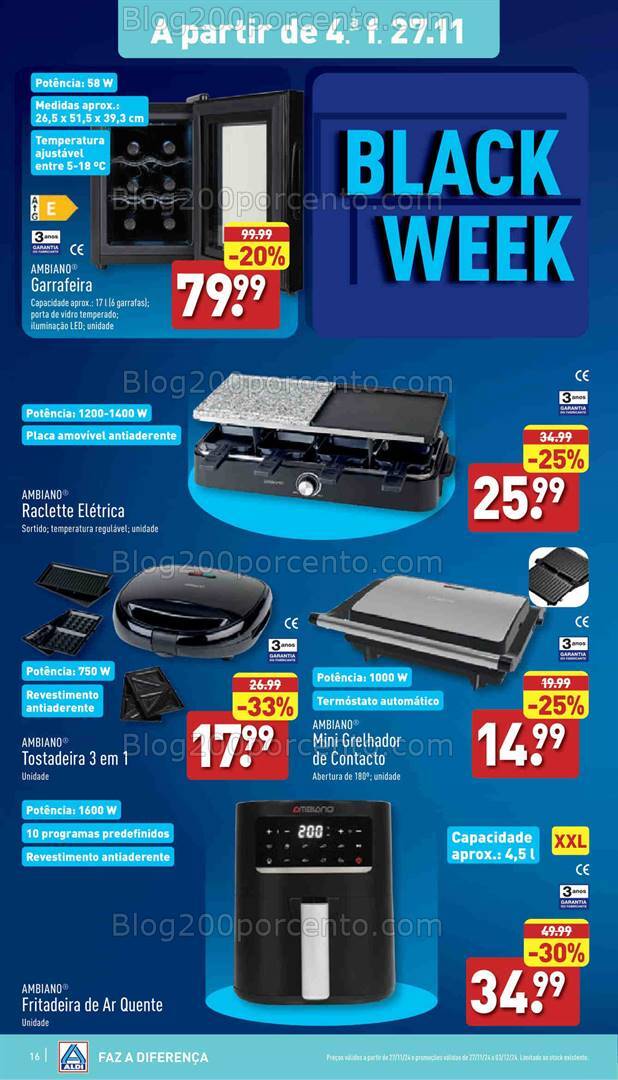 Antevisão Folheto ALDI Black Week Promoções de 27 novembro a 3 dezembro