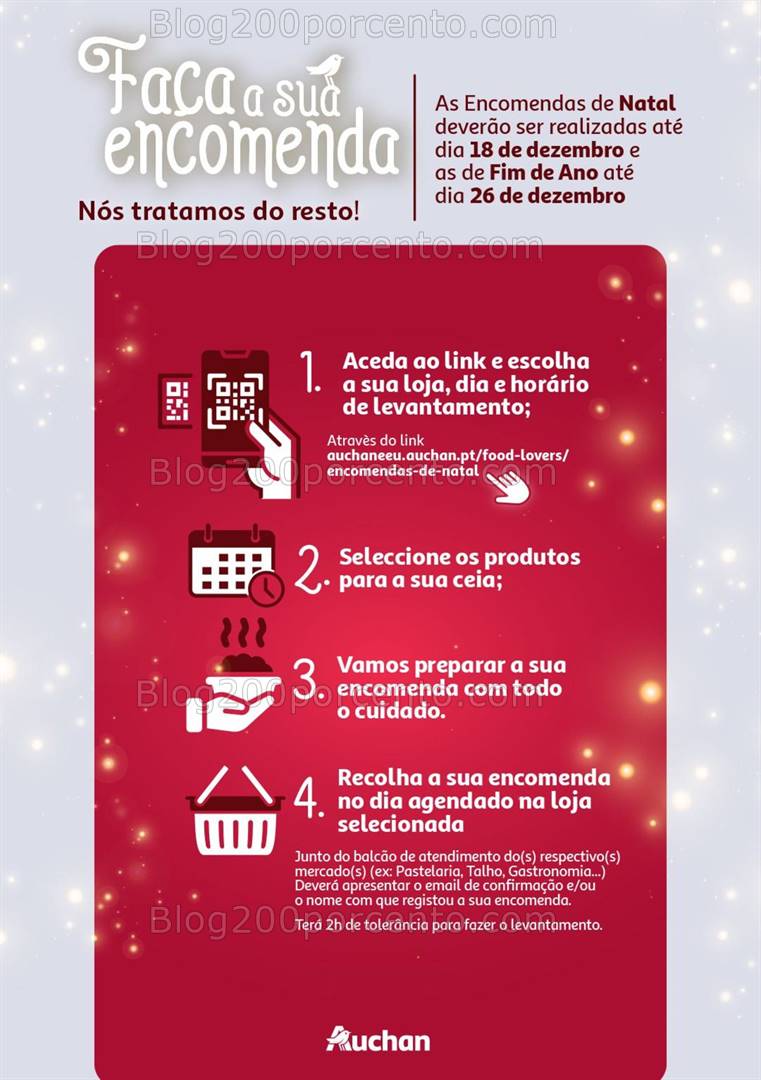 Antevisão Folheto AUCHAN Encomendas de Natal e Ano Novo até 26 dezembro