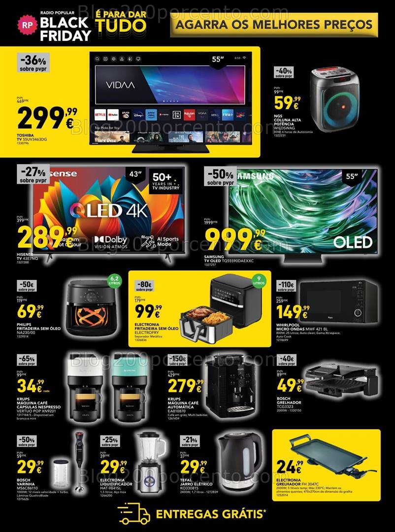 Antevisão Folheto RADIO POPULAR Black Friday Promoções de 19 a 25 novembro