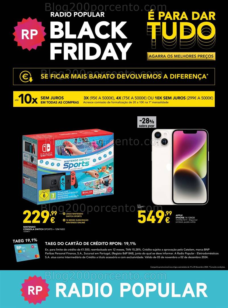 Antevisão Folheto RADIO POPULAR Black Friday Promoções de 19 a 25 novembro