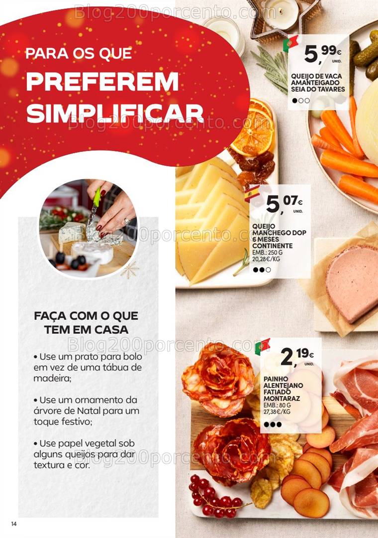 Antevisão Folheto CONTINENTE Charcutaria Natal Promoções de 19 novembro a 31 dezembro