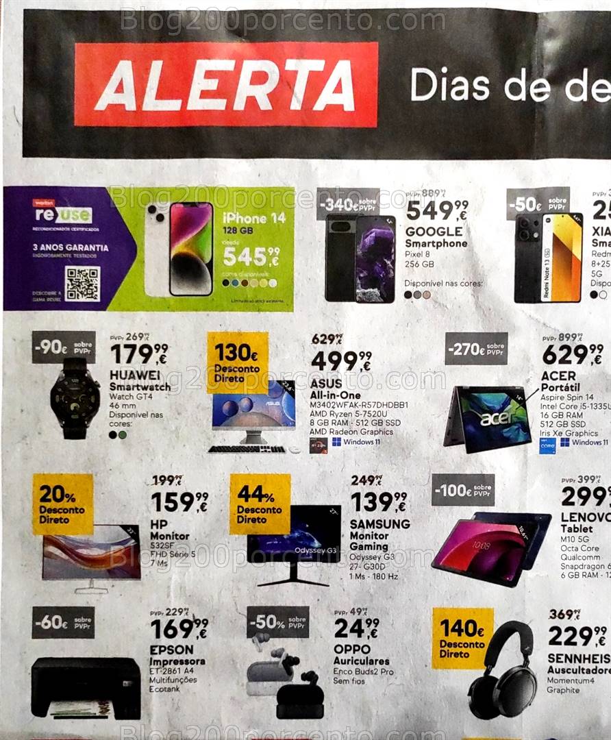 Antevisão Folheto WORTEN Black Friday Fim de Semana - 15 a 18 novembro