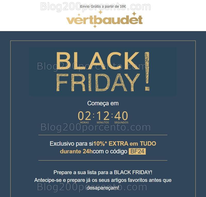 BLACK FRIDAY - Desconto Extra VERBAUTDET começa às 00h