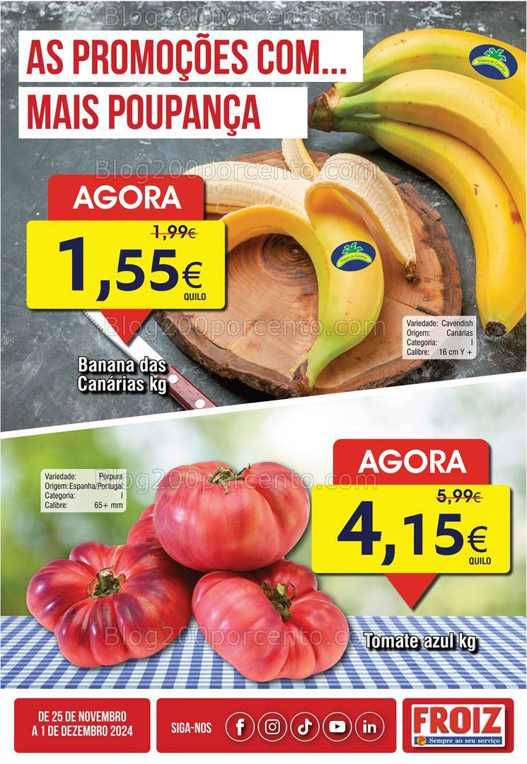 Antevisão Folheto FROIZ Promoções de 26 novembro a 1 dezembro