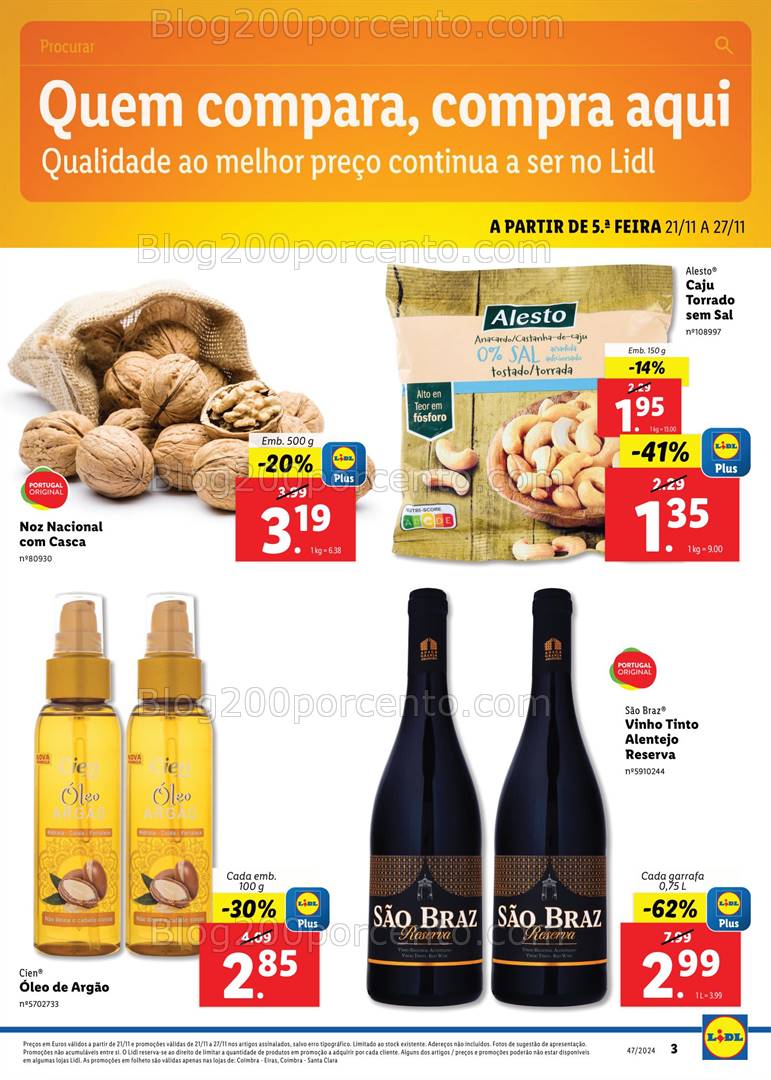 Antevisão Folheto LIDL Extra Coimbra Promoções de 21 a 27 novembro