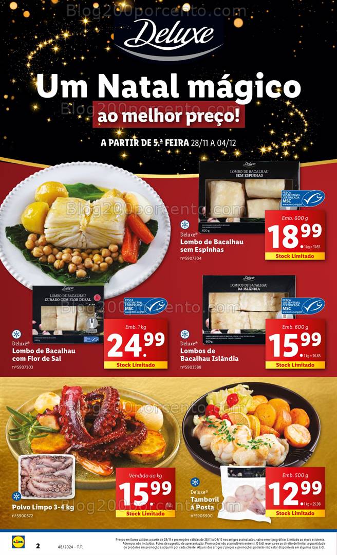 Antevisão Folheto LIDL Natal Promoções de 28 novembro a 4 dezembro