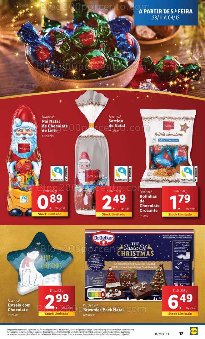 Antevisão Folheto LIDL Natal Promoções de 28 novembro a 4 dezembro