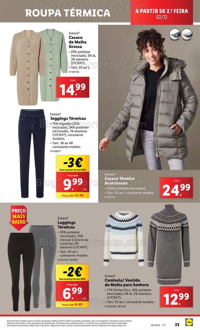 Antevisão Folheto LIDL Moda Esmara Promoções a partir de 28 novembro